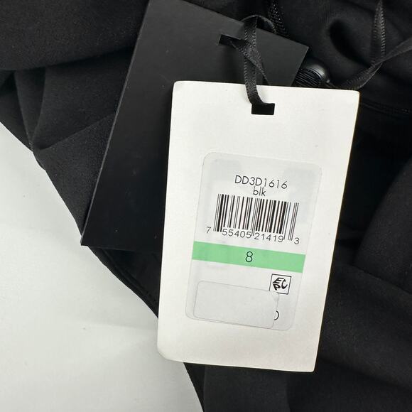 DKNY Black Twist Neck Sleeveless Tie Belt New Womens Mini Dress Sz 8 - Picture 9 of 11